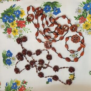 Handmade Appleseed and Nut Necklaces